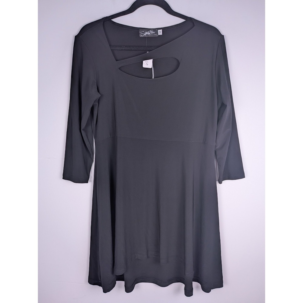 NWT Sympli Tunic Top Shirt Sz 12 Women's Black Stretch Cutout Canada